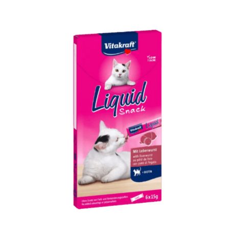 Vitakraft Liquid Snack- jutalomfalat (májas,biotinos) macskák részére (6x15g)