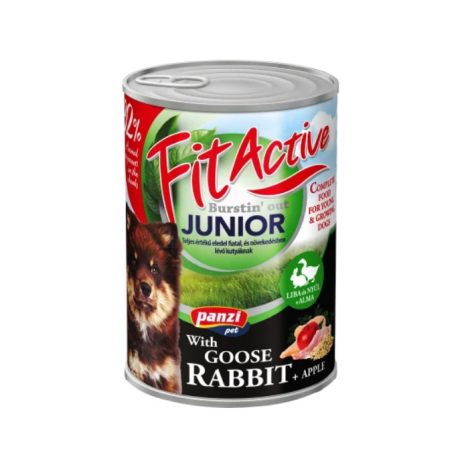 Fit Active liba-nyúl-alma junior kutya konzerv 415g